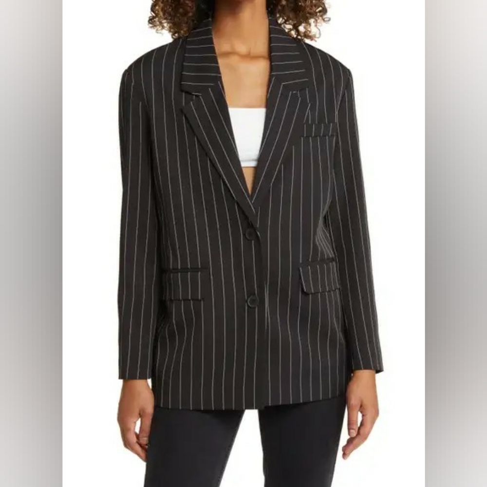 Noisy May “Wednesday” Pinstripe Oversize Blazer – NWOT